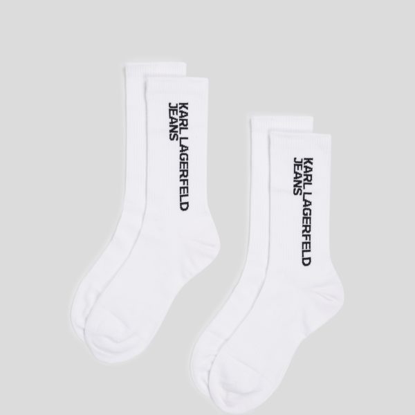 KL Jeans, Chaussettes À Logo Klj – Lot De 2 paires, Homme, Blanc, Taille: X4246