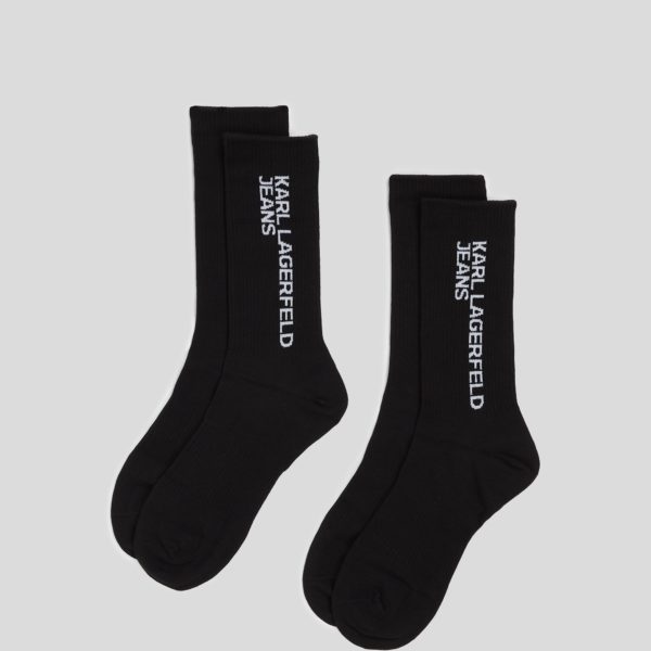 KL Jeans, Chaussettes À Logo Klj – Lot De 2 paires, Homme, Noir, Taille: X4246
