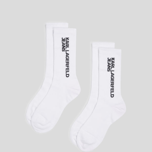 KL Jeans, Chaussettes À Logo Klj – Lot De 2 Paires, Femme, Blanc, Taille: X4246