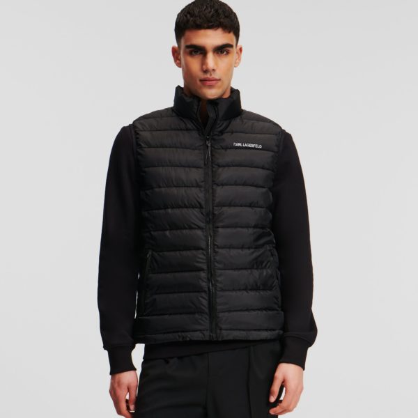 Karl Lagerfeld, Veste Matelassée Sans Manches, Homme, Noir, Taille: XXS