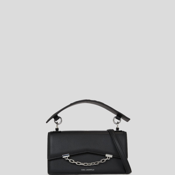 Karl Lagerfeld, Sac Bandoulière En Cuir Grainé K/seven, Femme, Noir, Taille: X00