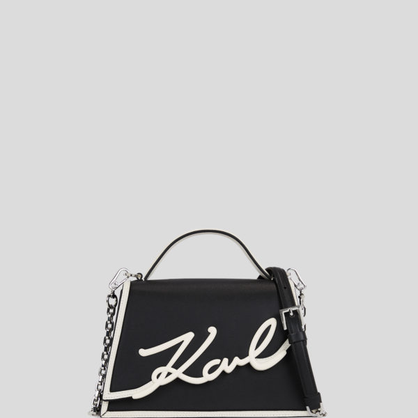 Karl Lagerfeld, Petit Sac Bandoulière K/signature, Femme, Noir/Blanc, Taille: X00