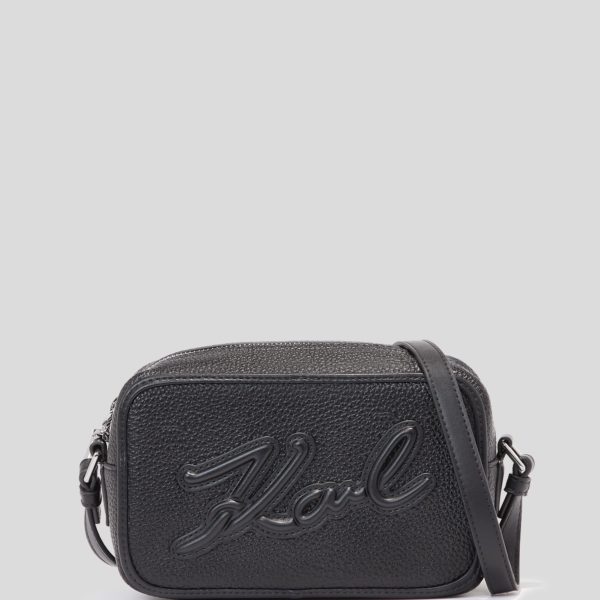 Karl Lagerfeld, Sac Caméra En Cuir Grainé K/skuare, Femme, Noir, Taille: X00