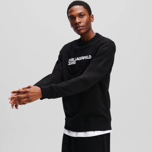 KL Jeans, Sweat-shirt À Logo Klj, Homme, Noir, Taille: XXXL