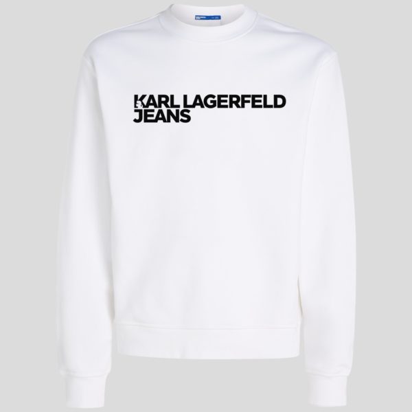 KL Jeans, Sweat-shirt À Logo Klj, Homme, Blanc, Taille: XXXL