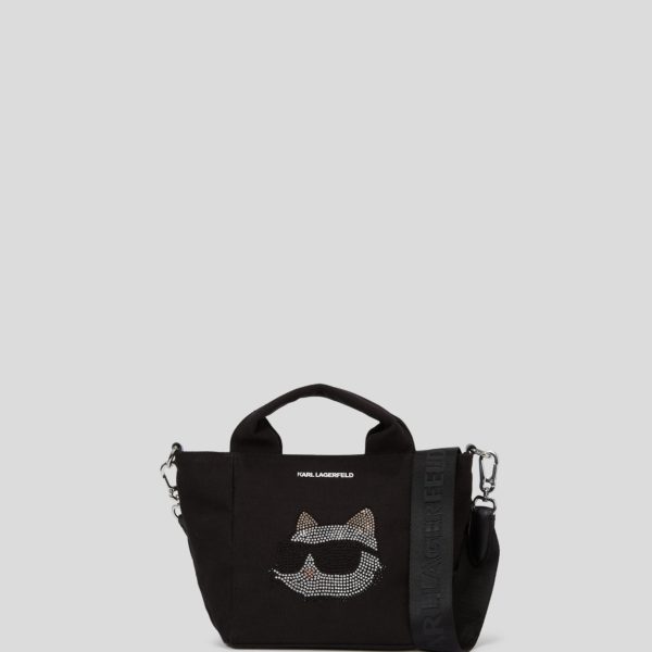 Karl Lagerfeld, Cabas Avec Strass Ikon Choupette, Femme, Noir, Taille: X00