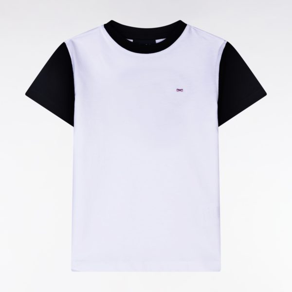 T-shirt En Coton Marine Et Blanc À Broderie Dos Cerclée Coupe Droite Eden Park