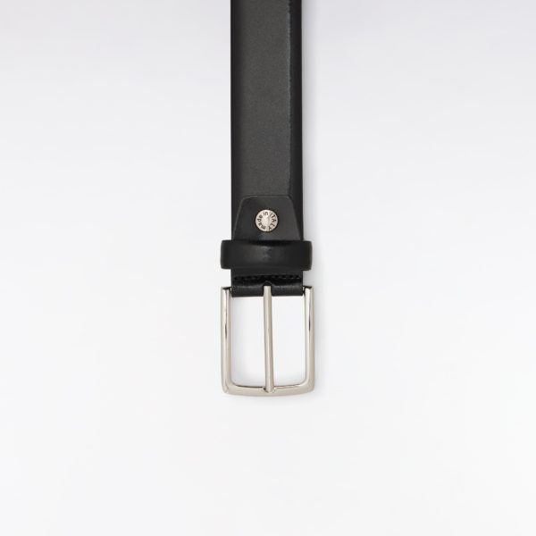 Ceinture En Cuir Lisse Noir Eden Park