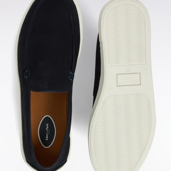 Mocassins À Semelles Sneakers En Cuir Suédé Marine Eden Park
