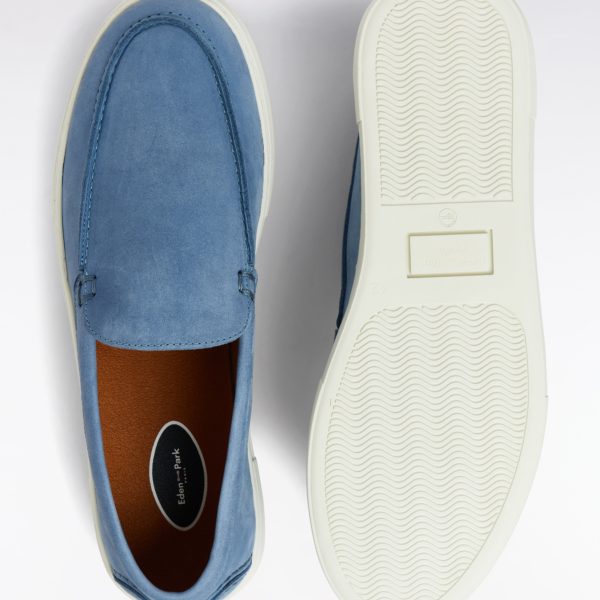 Mocassins À Semelles Sneakers En Cuir Suédé Gris Eden Park