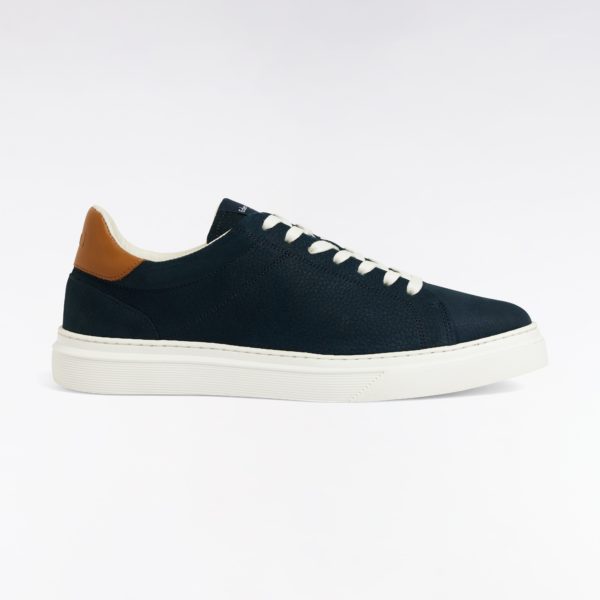 Baskets Basses En Cuir Marine Eden Park