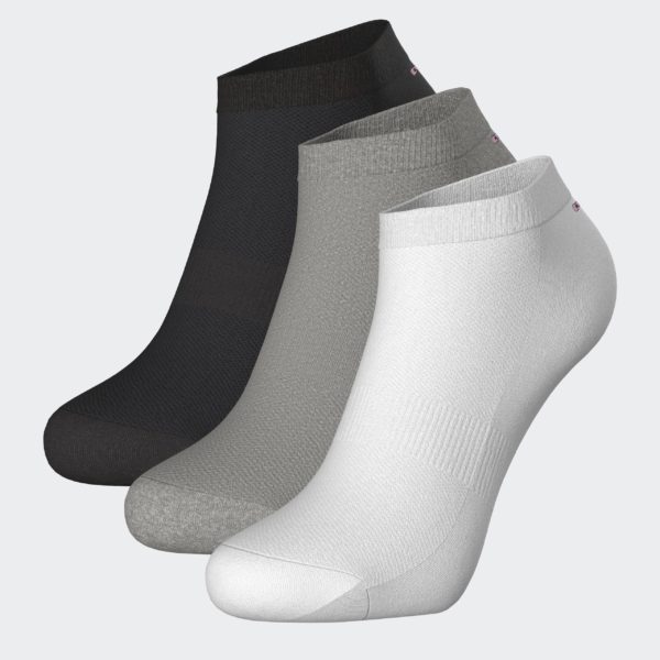 Lot De 3 Paires De Socquettes Grises Blanches Et Noires En Coton Stretch Mélangé Eden Park