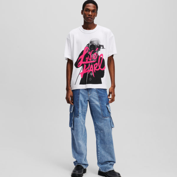 Karl Lagerfeld, Jean Baggy Style Utilitaire Klj X Atelier Reservé, Homme, Bleu patchwork, Taille: L36