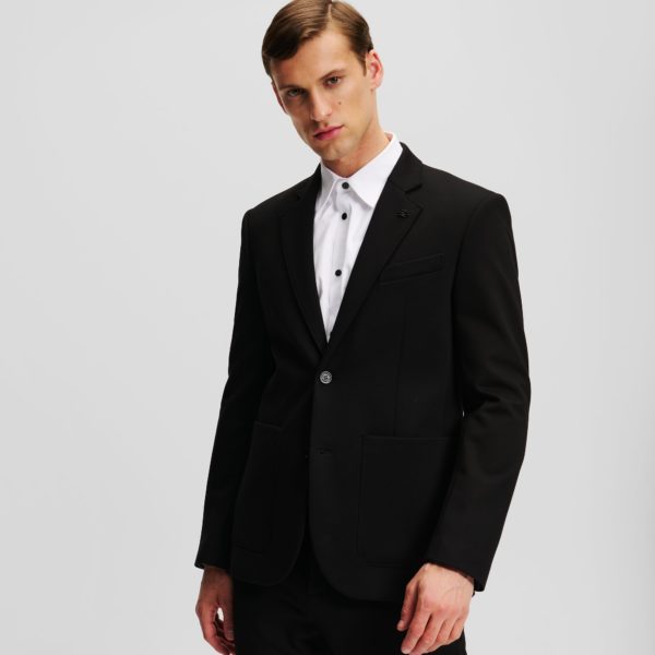 Karl Lagerfeld, Veste Ajustée En Punto, Homme, Noir, Taille: X58