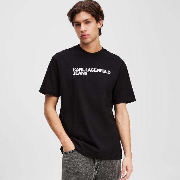 Karl Lagerfeld, T-shirt Avec Logo Klj, Homme, Noir, Taille: XXXL