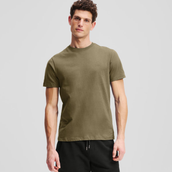 Karl Lagerfeld, T-shirt Karl Kameo, Homme, Vert foncé, Taille: XXXL