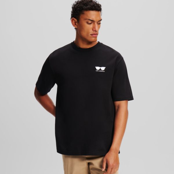 Karl Lagerfeld, T-shirt Lunettes De Soleil, Homme, Noir, Taille: XXXL