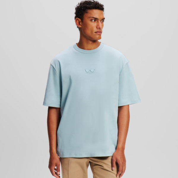 Karl Lagerfeld, T-shirt Lunettes De Soleil Oversize, Homme, Ardoise, Taille: XXXL