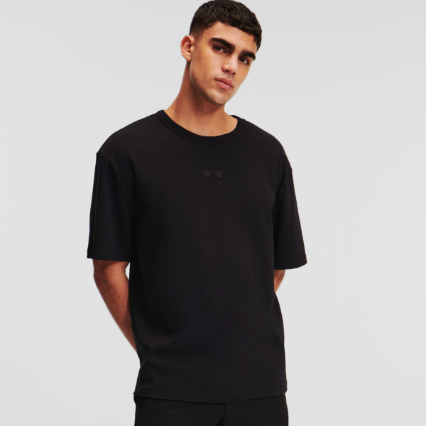 Karl Lagerfeld, T-shirt Lunettes De Soleil Oversize, Homme, Noir, Taille: XXXL