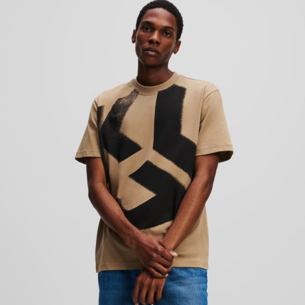 Karl Lagerfeld, T-shirt Effet Délavé Klj Monogram, Homme, Taupe du désert, Taille: XXXL