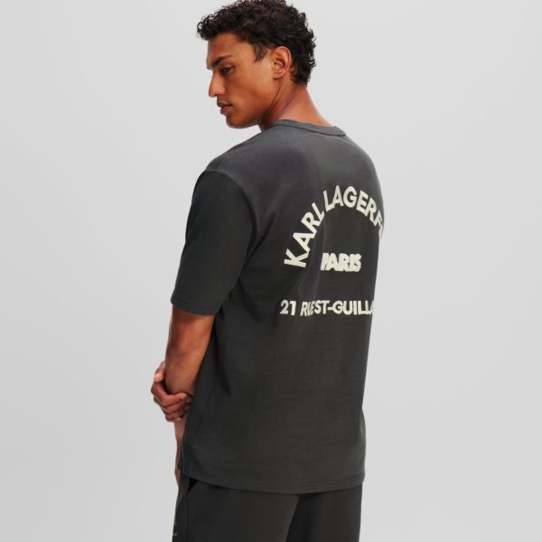 Karl Lagerfeld, T-shirt Rue St-guillaume, Homme, Asphalte, Taille: XXXL