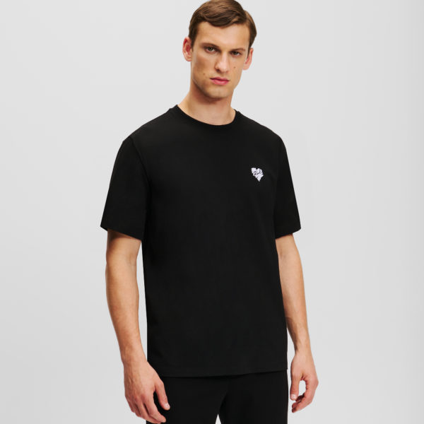 Karl Lagerfeld, T-shirt K/heart, Homme, Noir, Taille: XXXL