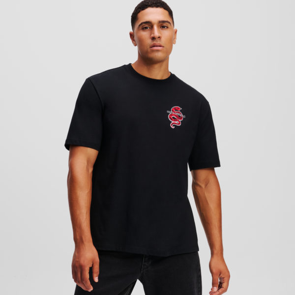 Karl Lagerfeld, T-shirt Nouvel An Lunaire, Homme, Noir, Taille: XXXL