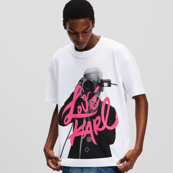 Karl Lagerfeld, T-shirt Imprimé Klj X Atelier Reservé, Homme, Blanc, Taille: XXS
