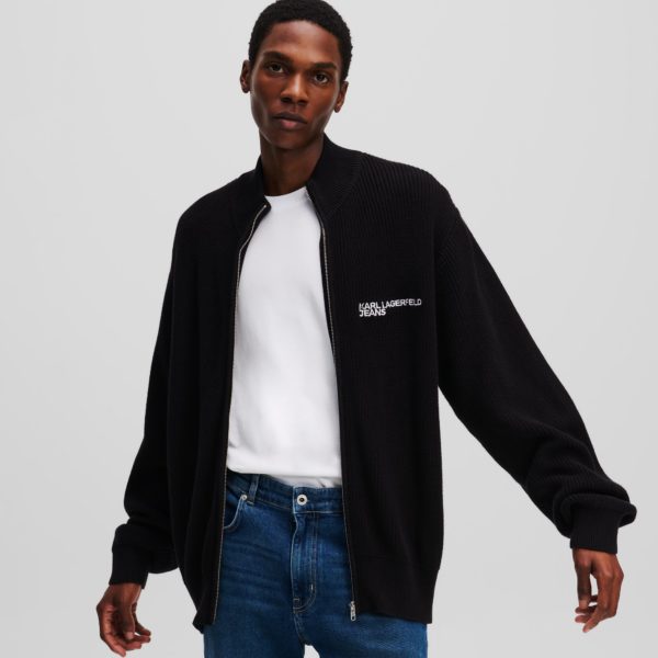 Karl Lagerfeld, Pull Zippé, Homme, Noir, Taille: XXXL