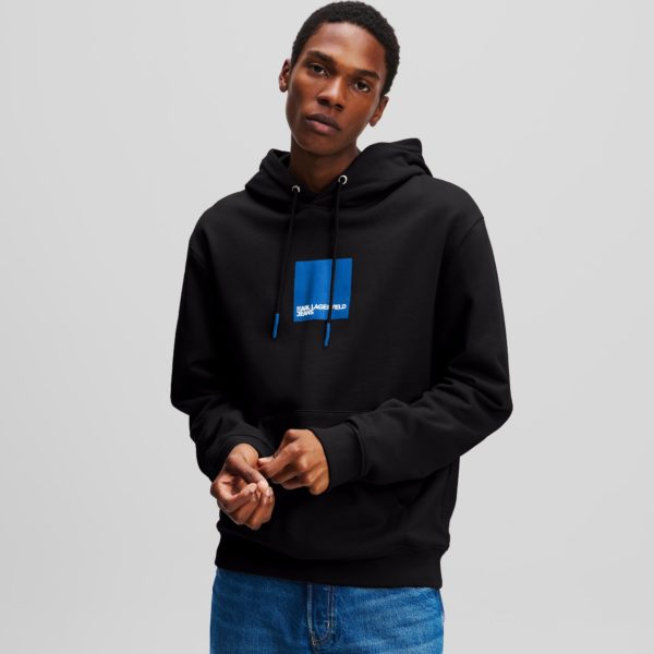 Karl Lagerfeld, Sweat À Capuche Avec Logo Klj Encadré, Homme, Noir, Taille: XXXL