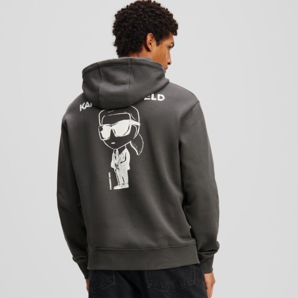 Karl Lagerfeld, Sweat À Capuche Ikon, Homme, Asphalte, Taille: XXXL