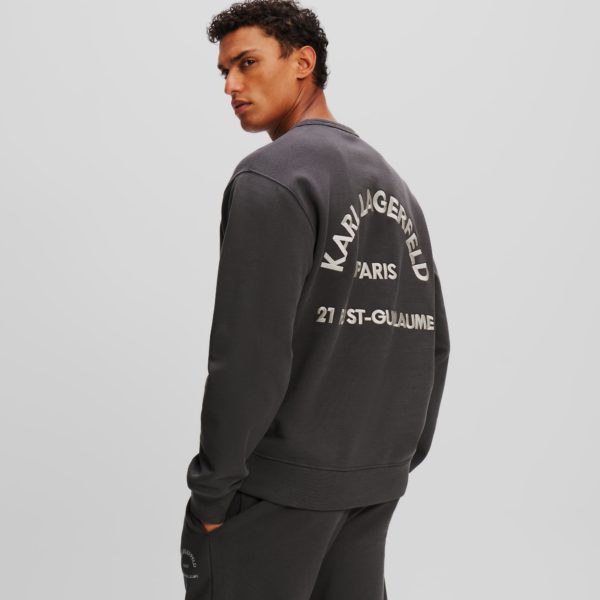 Karl Lagerfeld, Sweat-shirt Rue St-guillaume, Homme, Asphalte, Taille: XXXL