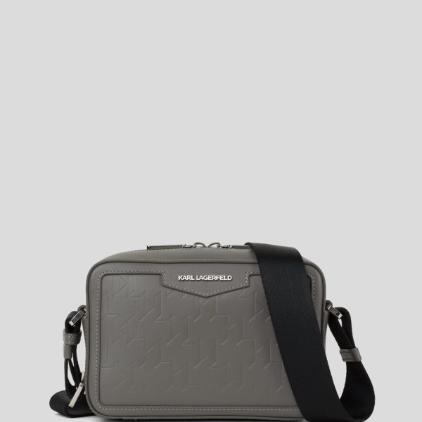 Karl Lagerfeld, Sac Caméra K/loom En Cuir, Homme, Gris, Taille: X00