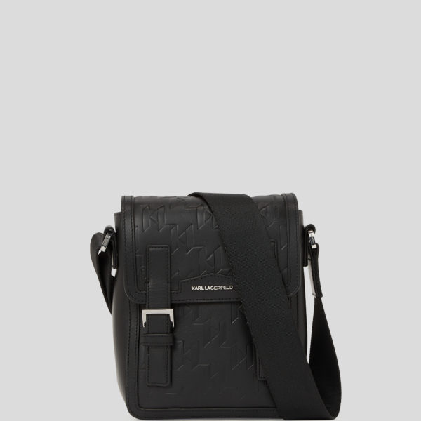 Karl Lagerfeld, Sac Bandoulière En Cuir K/loom, Homme, Noir, Taille: X00