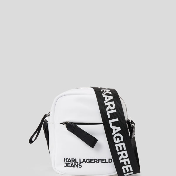 Karl Lagerfeld, Sac Bandoulière En Nylon Avec Logo Klj, Homme, Blanc, Taille: X00