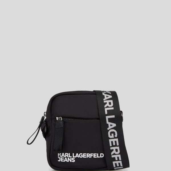 Karl Lagerfeld, Sac Bandoulière En Nylon Avec Logo Klj, Homme, Noir, Taille: X00