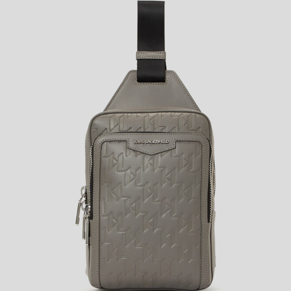 Karl Lagerfeld, Sac Bandoulière En Cuir K/loom, Homme, Gris, Taille: X00