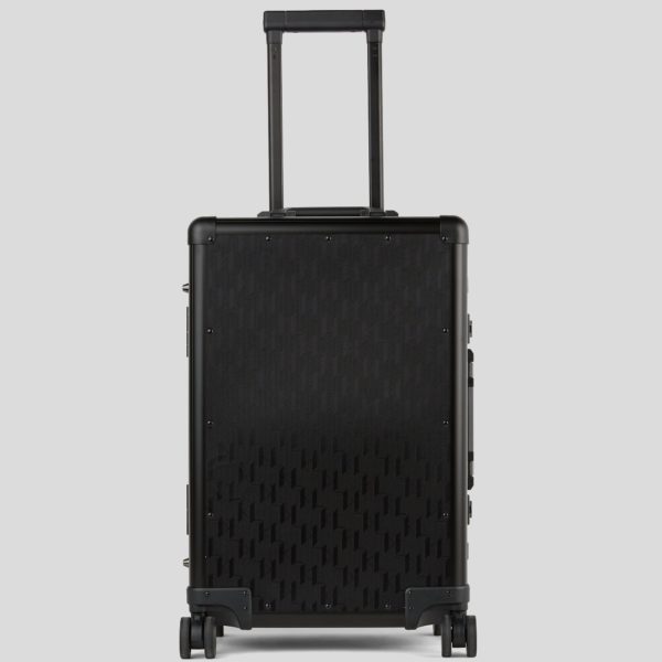 Karl Lagerfeld, Valise À Roulettes Rigide K/essential Monogram, Homme, Motif monogramme all over noir, Taille: X00