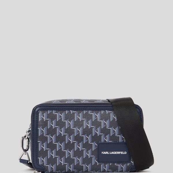 Karl Lagerfeld, Sac Caméra K/voyage, Homme, Monogramme bleu marine, Taille: X00