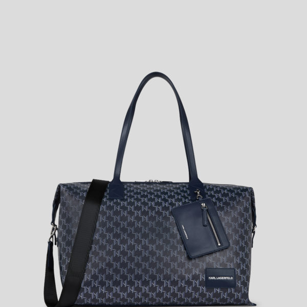 Karl Lagerfeld, Sac Weekender K/voyage, Homme, Monogramme bleu marine, Taille: X00