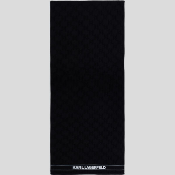 Karl Lagerfeld, Serviette De Plage Avec Logo Karl, Homme, Noir, Taille: X00