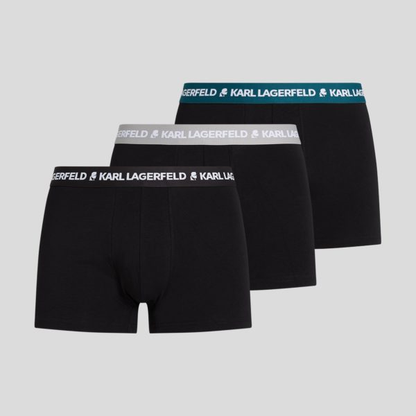Karl Lagerfeld, Caleçons Avec Logo Karl – Lot De 3, Homme, Noir-Ultimate Grey-Deepteal, Taille: XXS