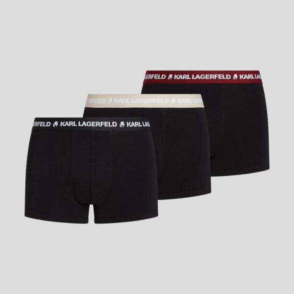 Karl Lagerfeld, Caleçons Avec Logo Karl – Lot De 3, Homme, Chateau Gris-Cabernet-Noir, Taille: XXS