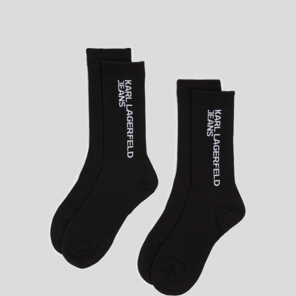 Karl Lagerfeld, Chaussettes À Logo Klj – Lot De 2 paires, Homme, Noir, Taille: X00