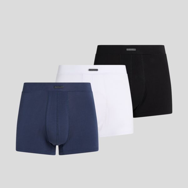 Karl Lagerfeld, Caleçons À Logo Métallisé Hotel Karl – Lot De 3, Homme, Noir-Blanc-Mood Indigo, Taille: XXS