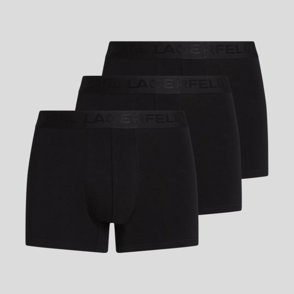 Karl Lagerfeld, Caleçons Avec Logo Karl Ton Sur Ton – Lot De 3, Homme, Noir, Taille: XXS
