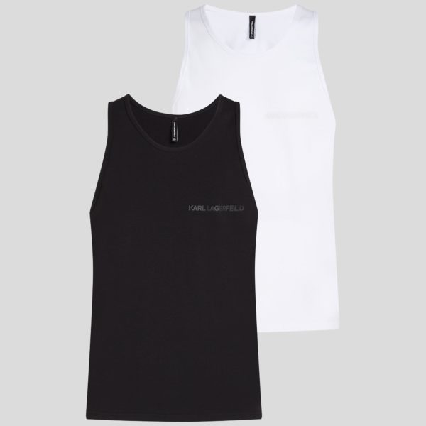 Karl Lagerfeld, Débardeur Avec Logo Karl – Lot De 2, Homme, Blanc/Noir, Taille: XXXL