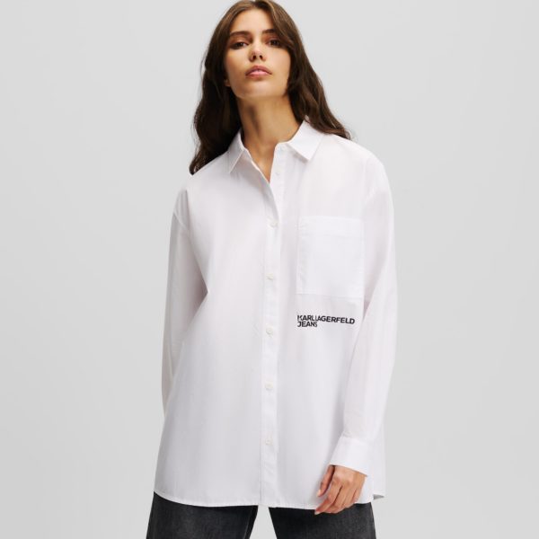 Karl Lagerfeld, Chemise Oversize Klj, Femme, Blanc, Taille: XXS