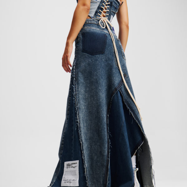 Karl Lagerfeld, Jupe Maxi En Denim Klj X Atelier Reservé, Femme, Bleu patchwork, Taille: XXS