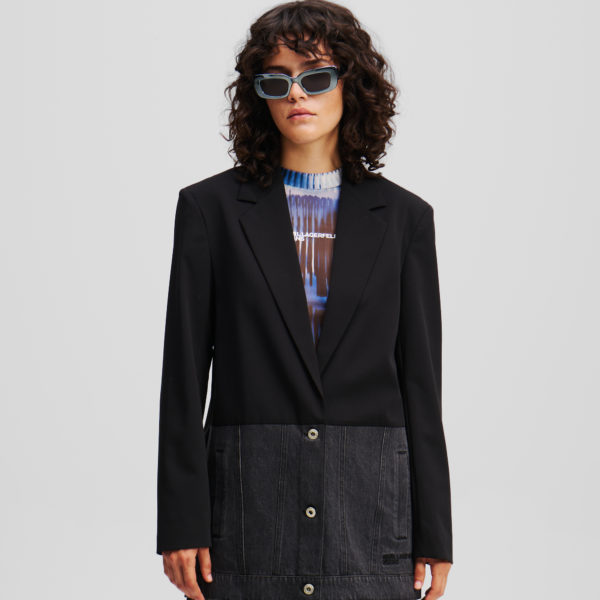 Karl Lagerfeld, Blazer En Matières Mélangées, Femme, Noir, Taille: XXS